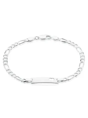 Sterling Silver 18.5cm ID Kids Bracelet with Heart Cutout