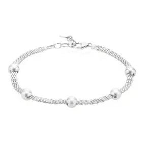 Sterling Silver 19.5cm Ball Fancy Bracelet