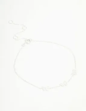 Sterling Silver Butterfly Trio Bracelet