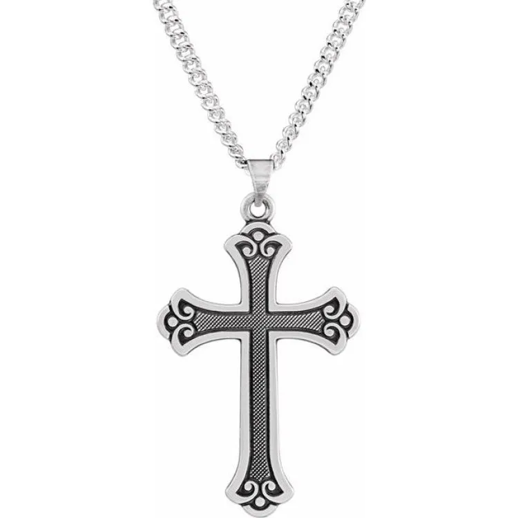 Sterling Silver Fancy Cross Pendant