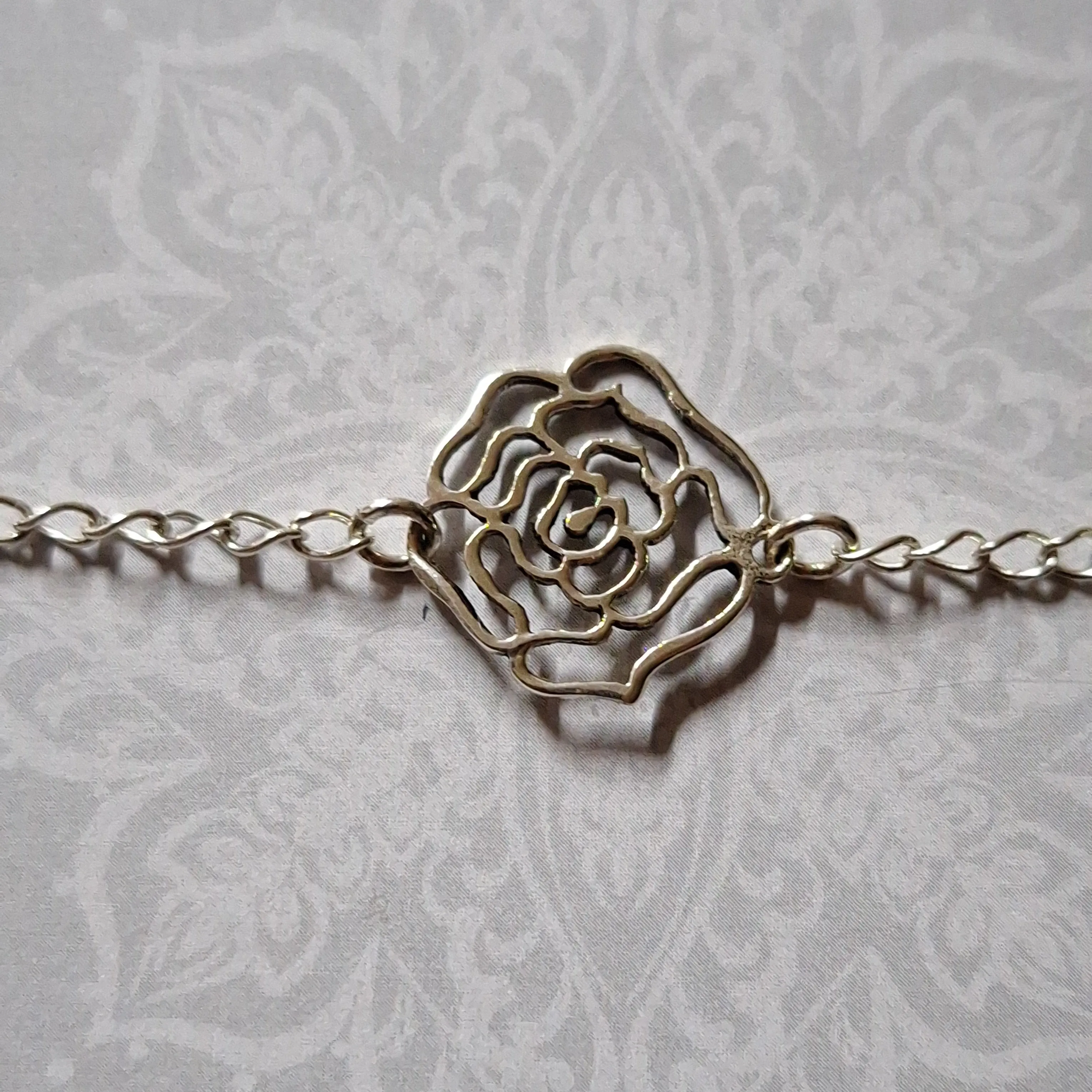 Sterling Silver Rose Bracelet