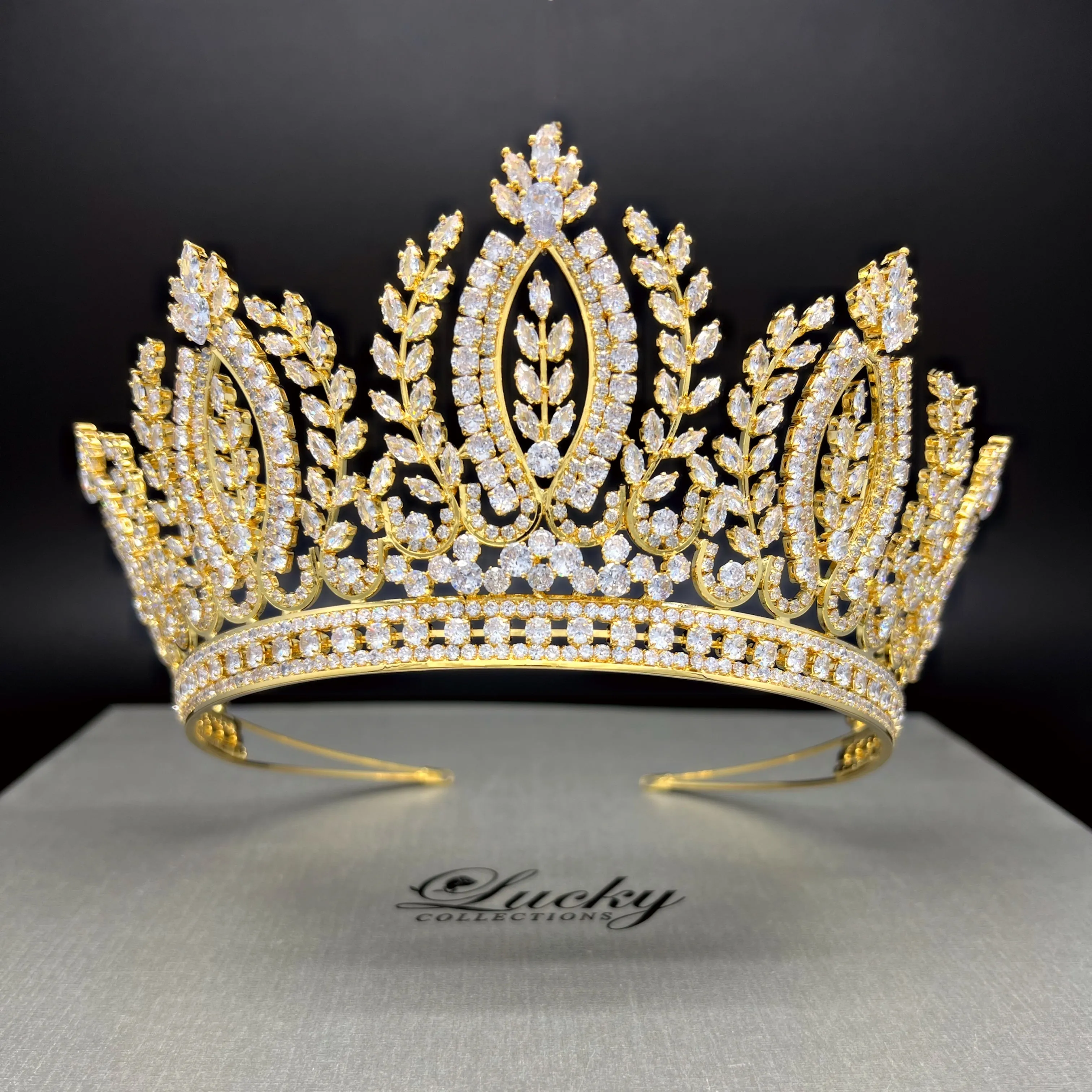 Tall Tiara, Venus Beauty Cubic Zirconia Bridal and Quinceanera Crown