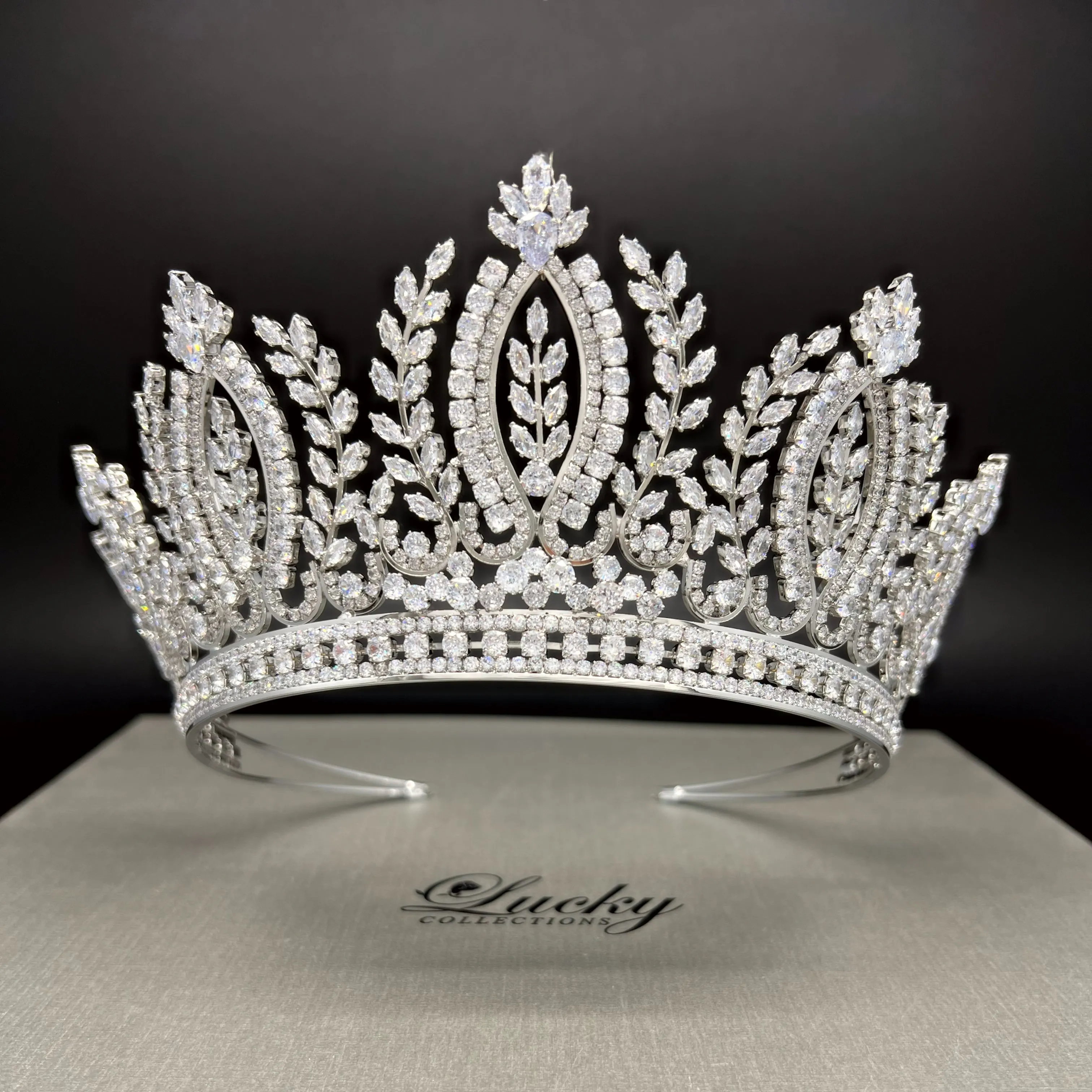 Tall Tiara, Venus Beauty Cubic Zirconia Bridal and Quinceanera Crown
