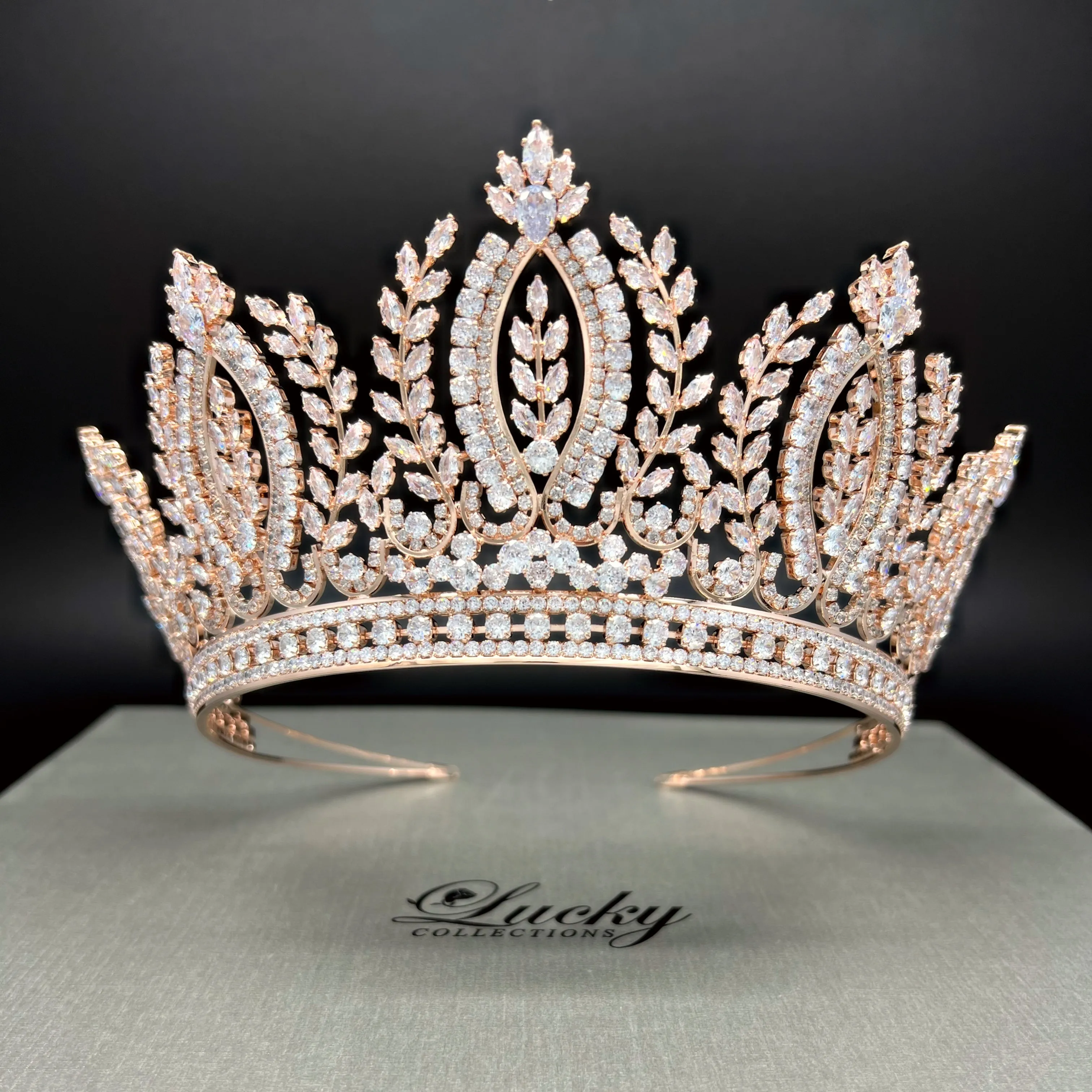 Tall Tiara, Venus Beauty Cubic Zirconia Bridal and Quinceanera Crown