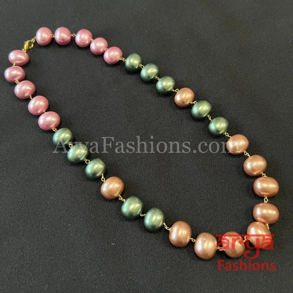 Tanjore Beads Pearls Indian Necklace