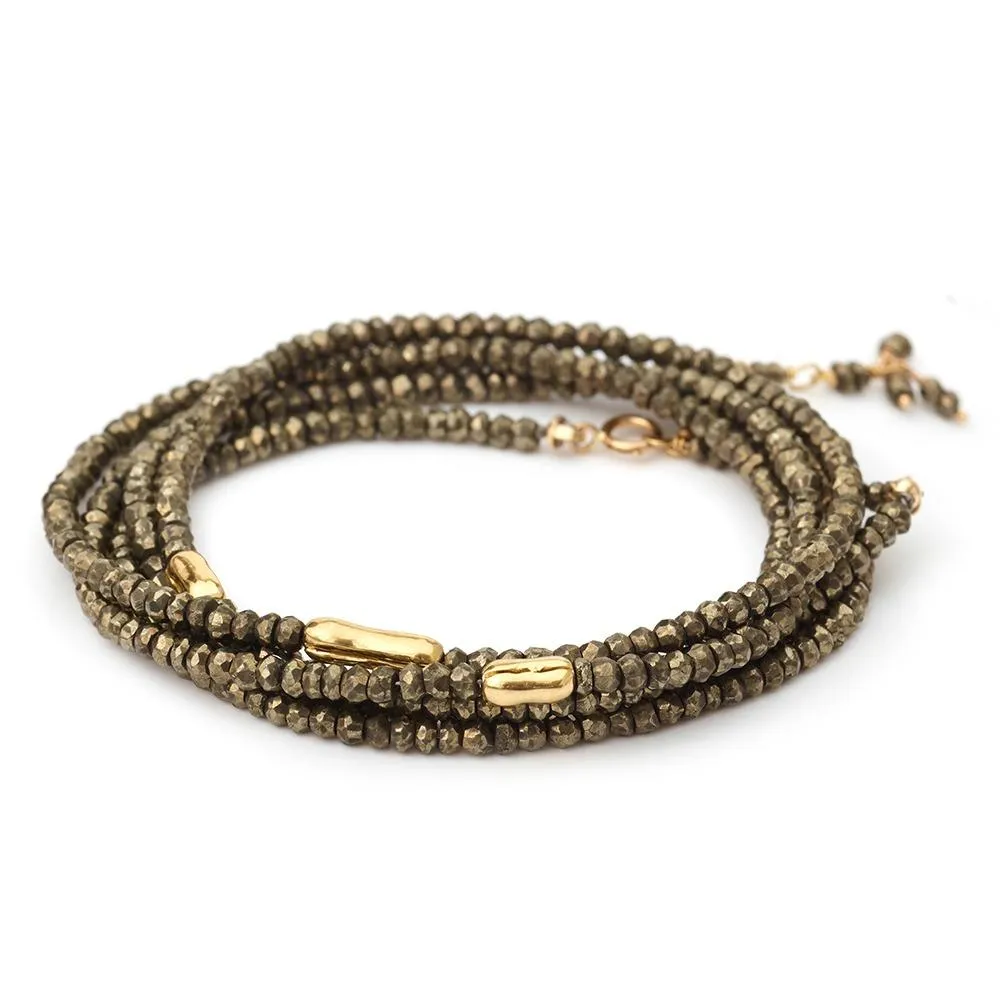 Three Gold Accent River Wrap‚ 14K White Gold