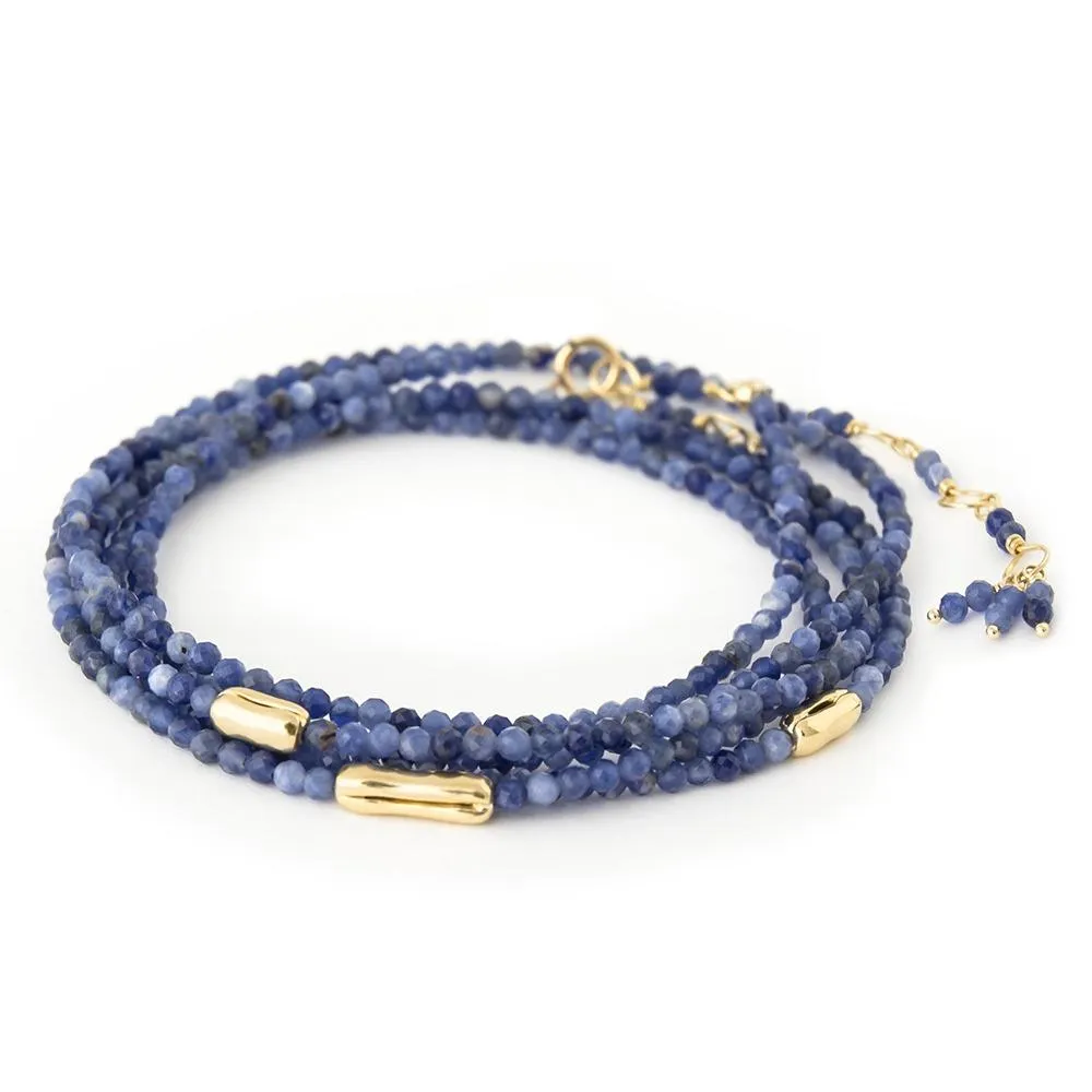 Three Gold Accent River Wrap‚ 14K White Gold