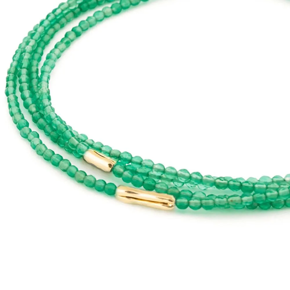 Three Gold Accent River Wrap‚ 14K White Gold