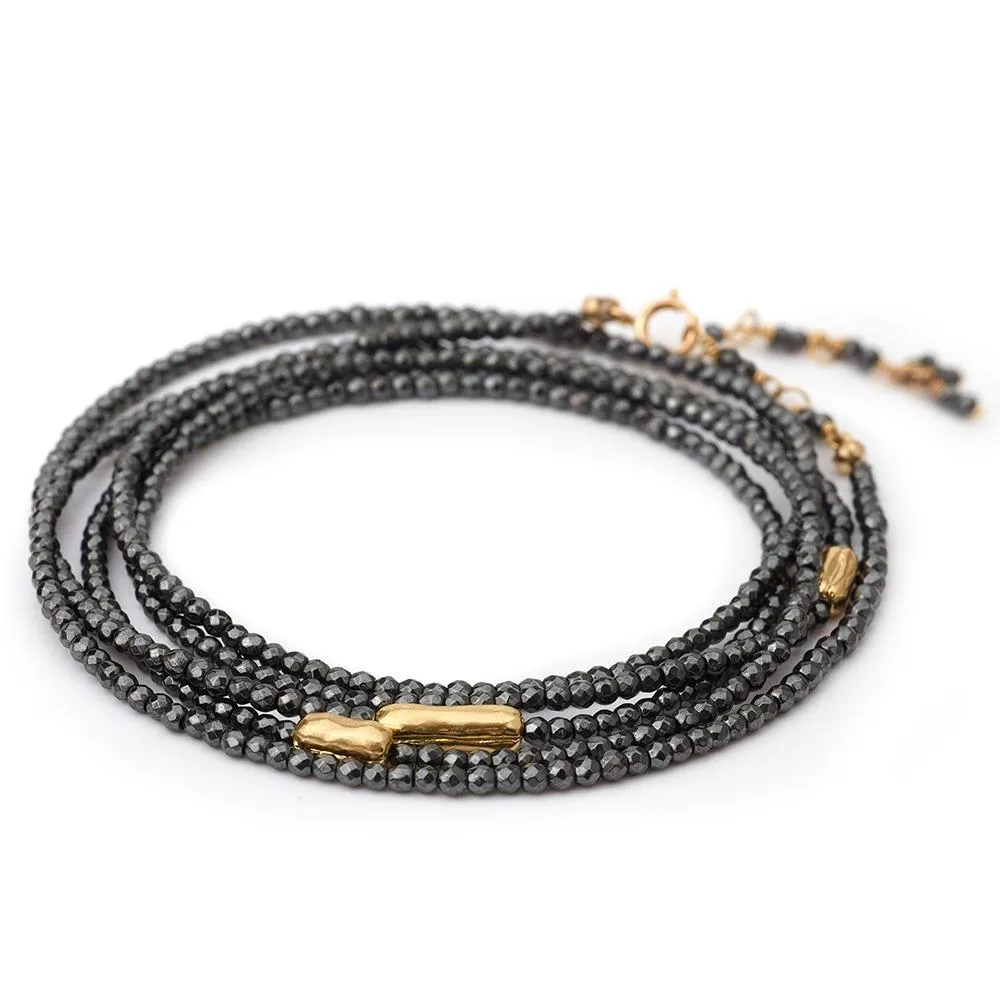 Three Gold Accent River Wrap‚ 14K White Gold