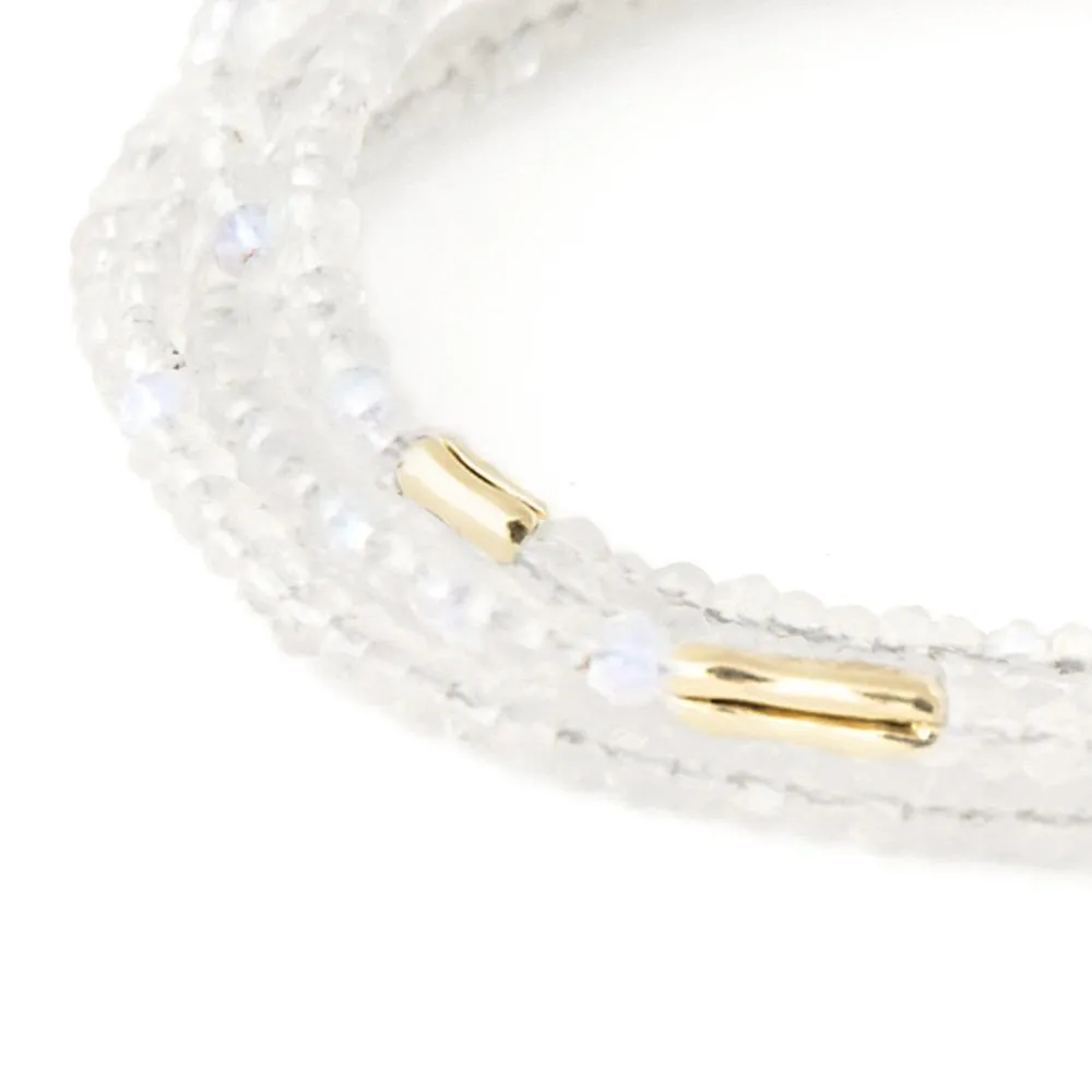 Three Gold Accent River Wrap‚ 14K White Gold