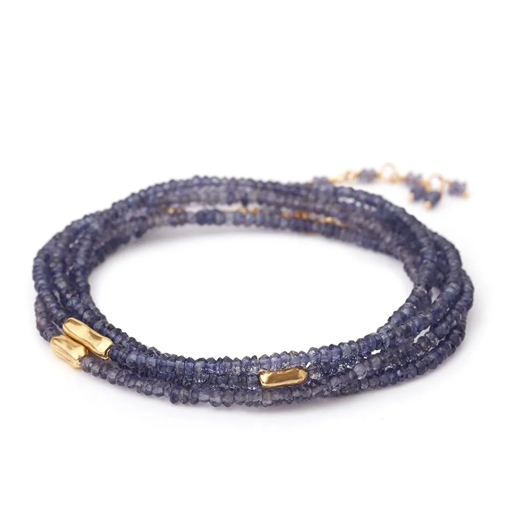 Three Gold Accent River Wrap‚ 14K White Gold
