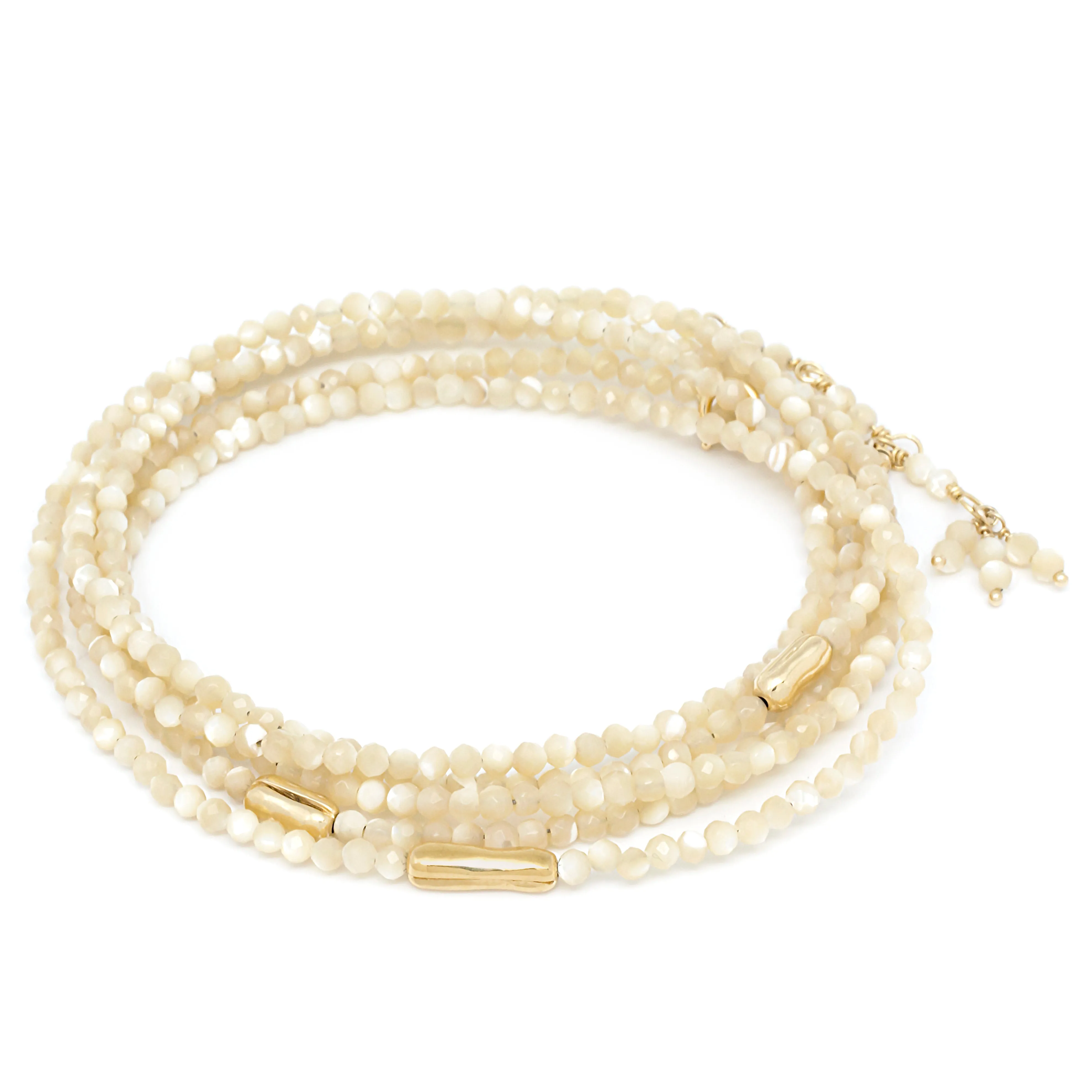 Three Gold Accent River Wrap, 18K Yellow Gold