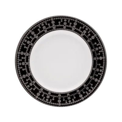 Tiara Black & Platinum Bread & Butter Plate