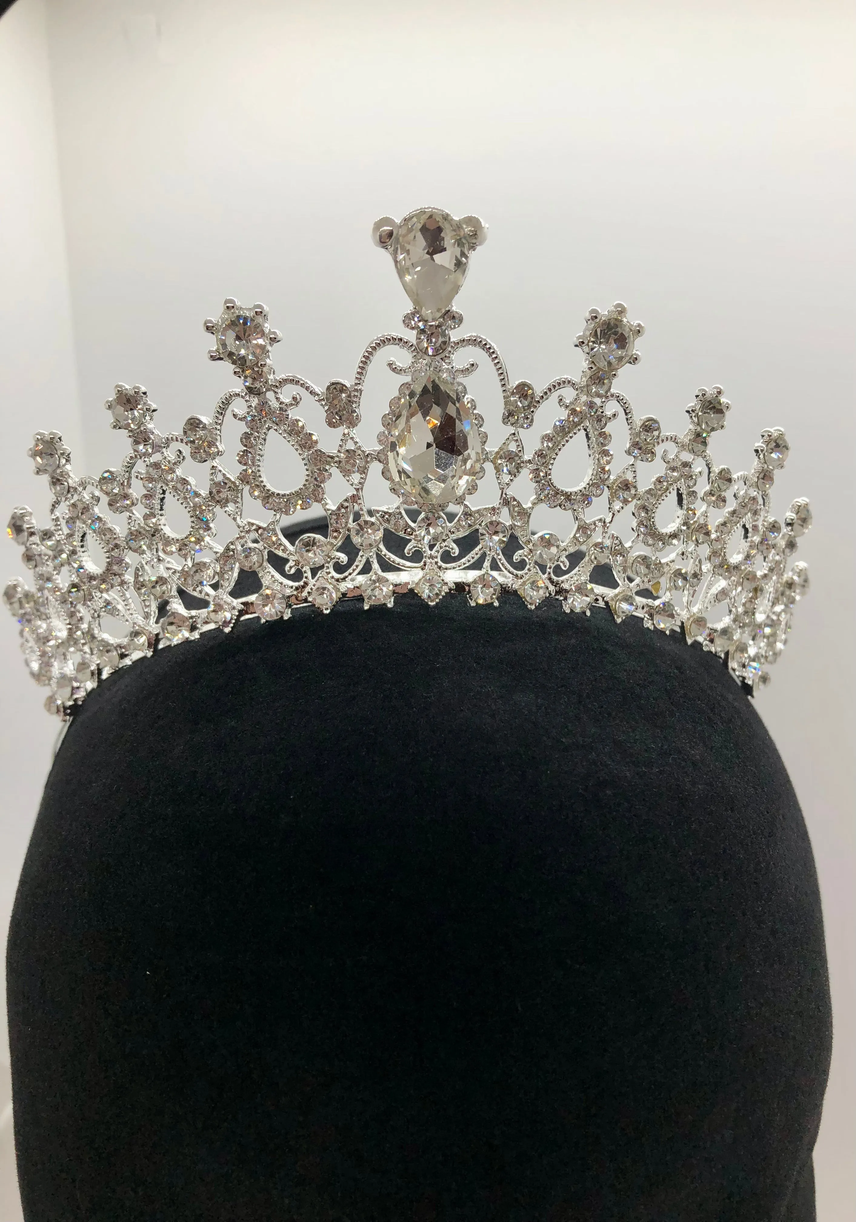 Tiara - Crystal and Silver with Combs