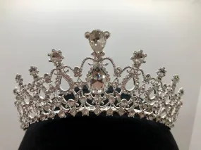 Tiara - Crystal and Silver with Combs