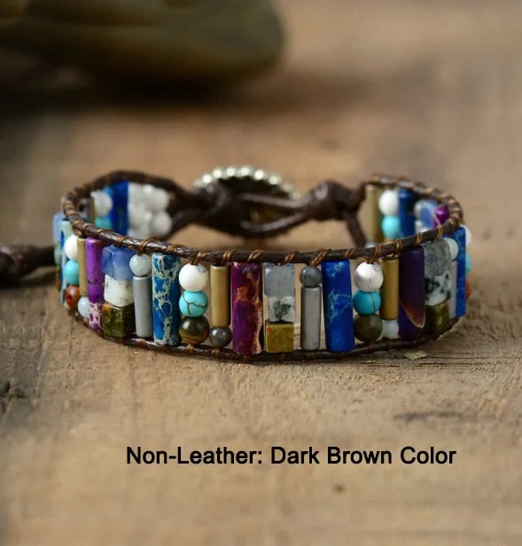 Tube Shape Natural Stone Women Bracelet