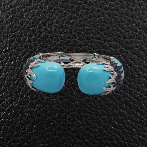 Turquoise, Sapphire, & Diamond Bracelet