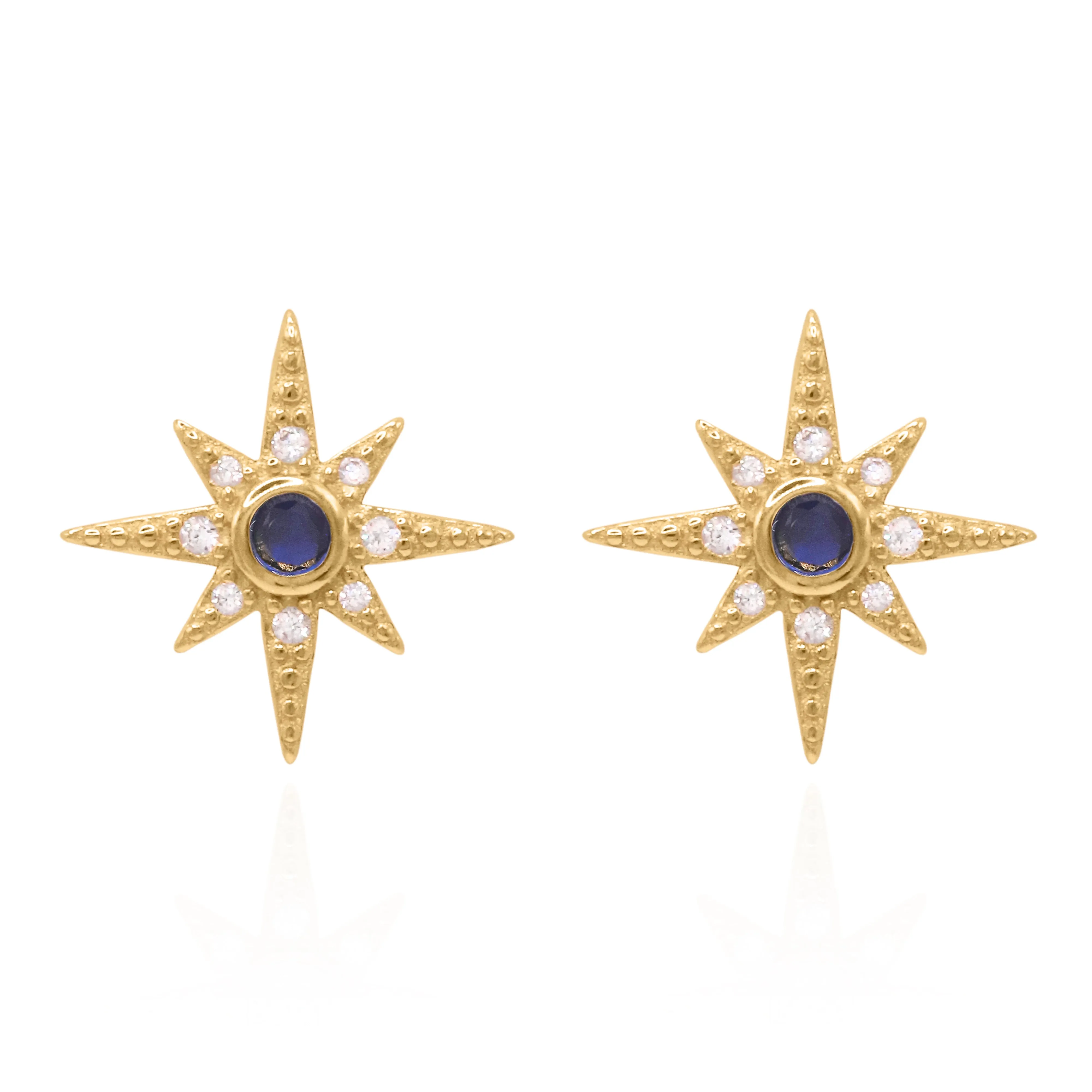 Ursa Birthstone Star Stud Earrings | 18K Gold Plated