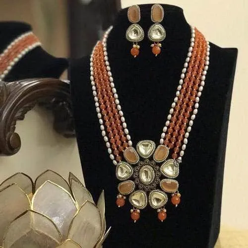 Victorian Big Stone Outline Necklace