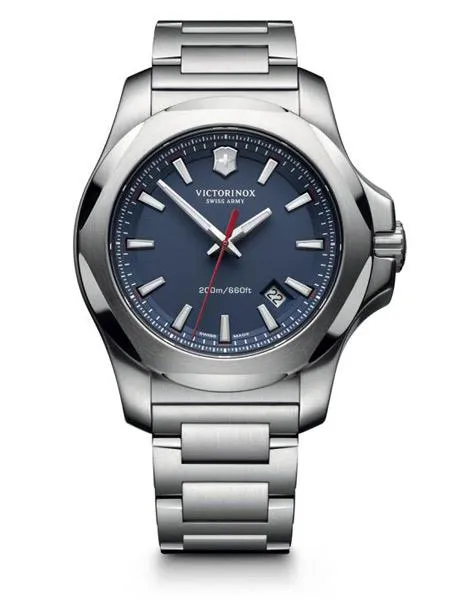 Victorinox Swiss Army Mens I.N.O.X. Watch - Link Bracelet - Blue Dial - Date
