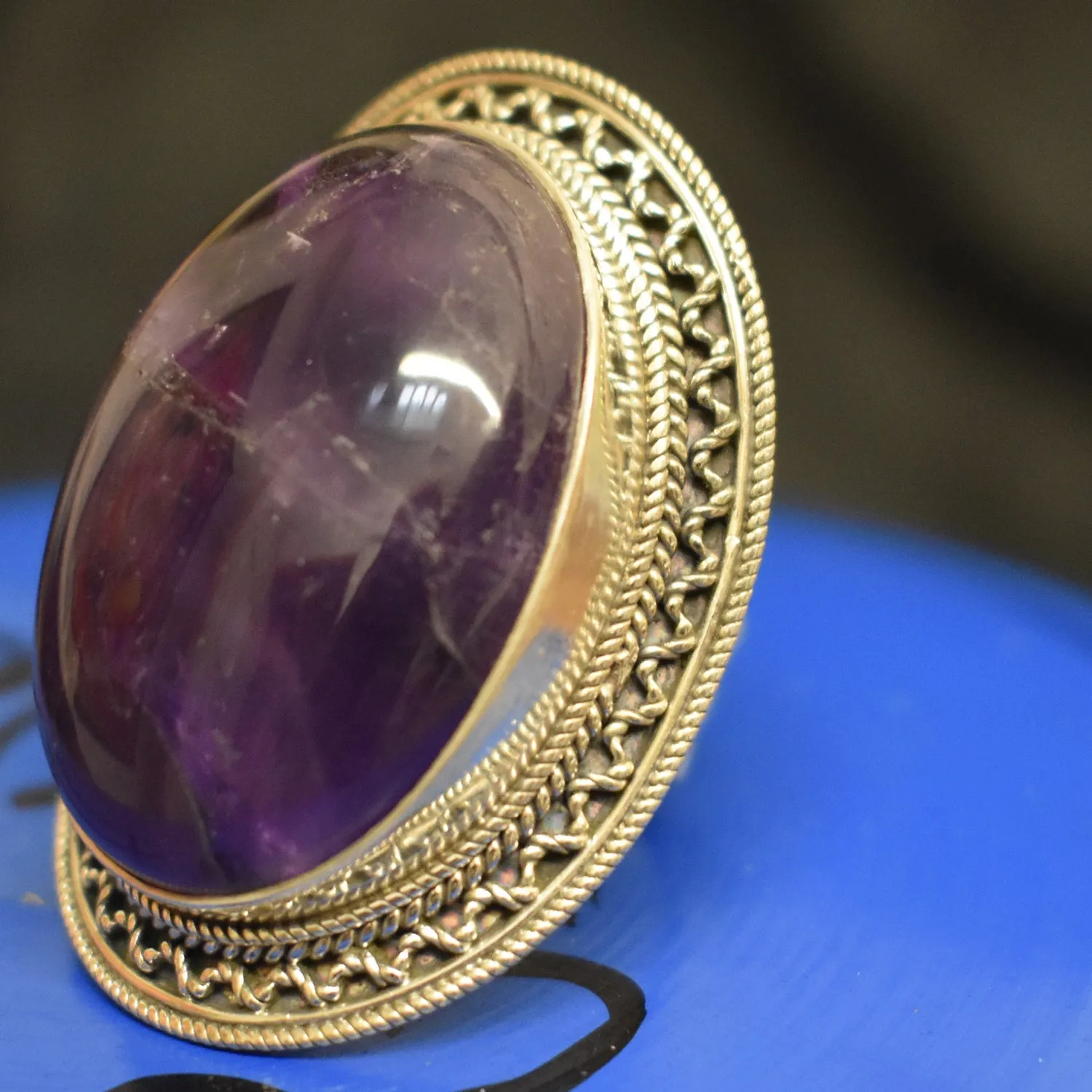 Vintage Amethyst Ring (925) Sterling Silver