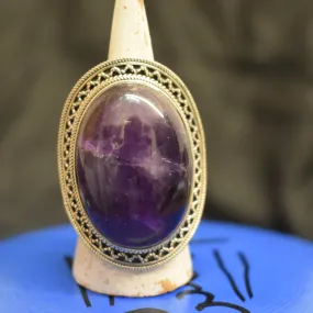 Vintage Amethyst Ring (925) Sterling Silver