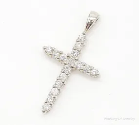 Vintage Designer Avon Cubic Zirconia Cross Sterling Silver Pendant