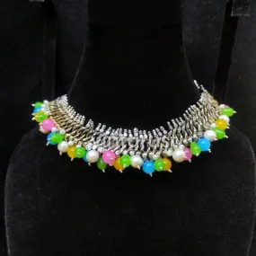Vintage Kuchi Statement Multicolor Beads Choker