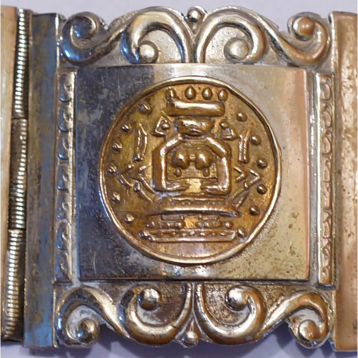 Vintage Mexican Sterling Bracelet Aztec Panels