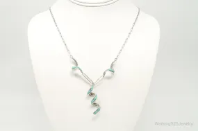 VTG Handmade Native American Zuni RDB Turquoise Sterling Silver Necklace