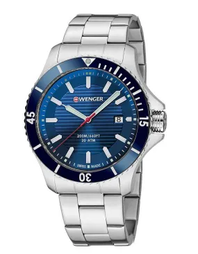 Wenger Sea Force Mens Dive Watch - Blue Dial - Bracelet - 200m - Date