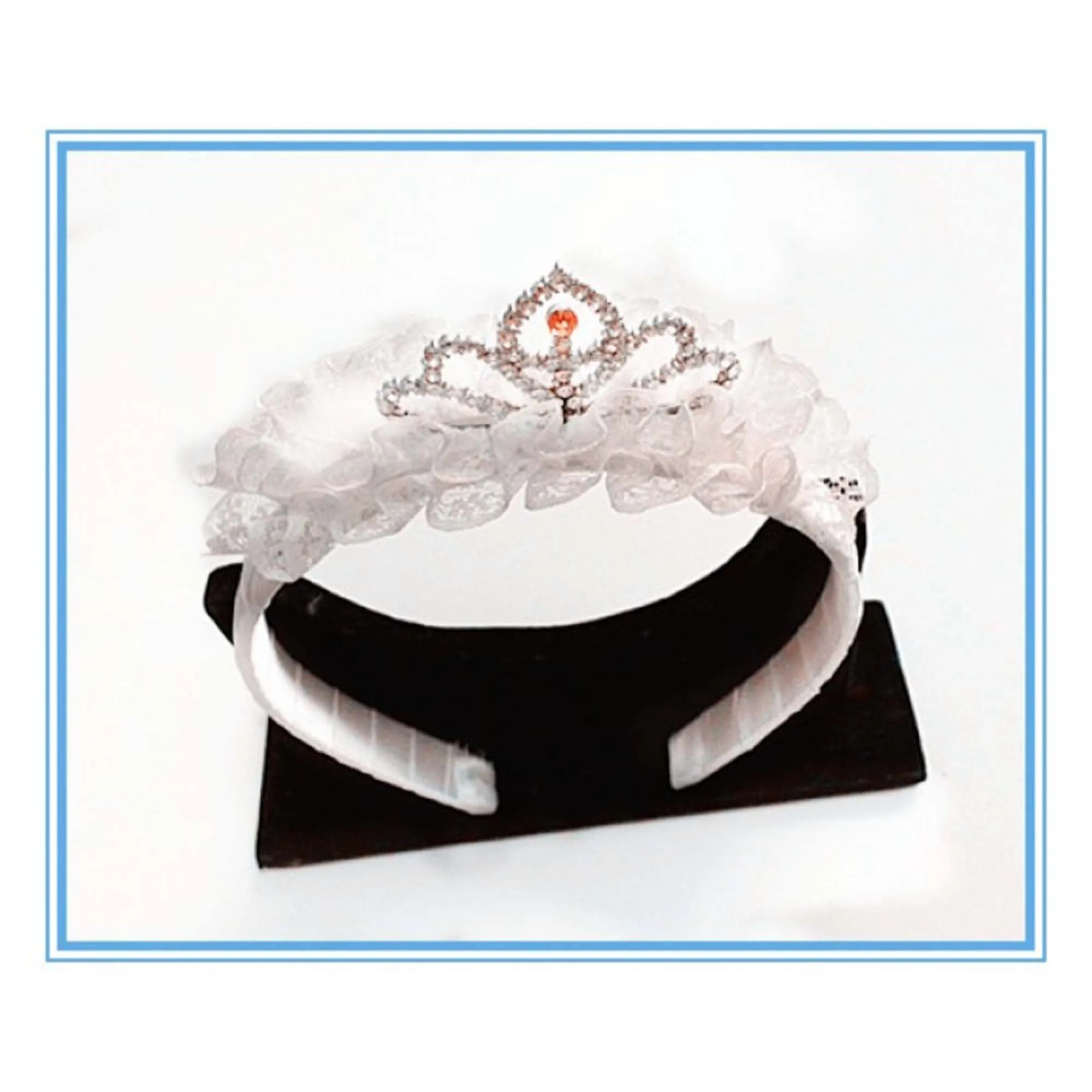 White Princess Tiara Headband, 1 Count