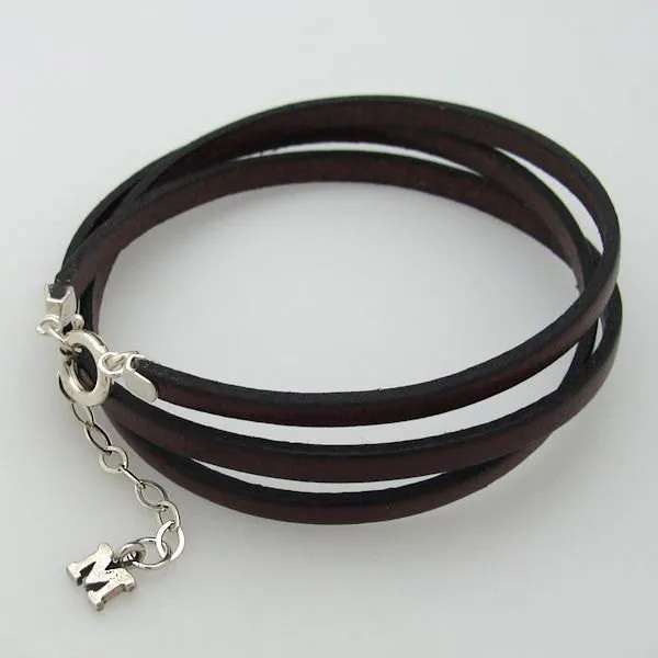 Wrap Bracelet with Initial Charm