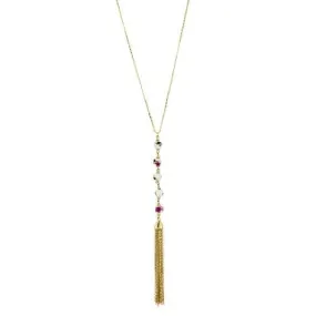 Y-Neck Flower Bead Necklace