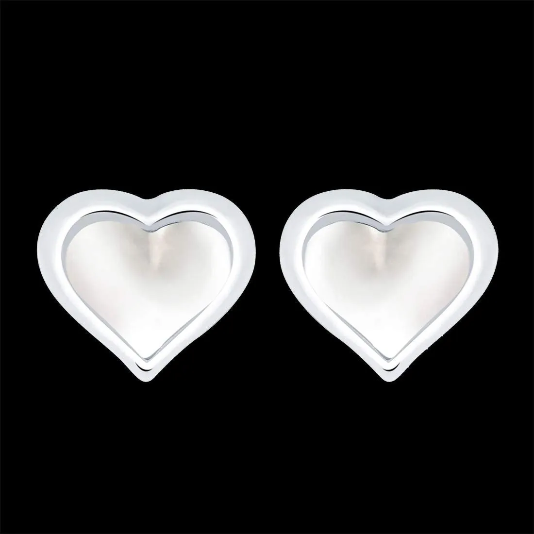 Yellow Chimes Sterling Silver Stud Earrings with Opal Heart 925 Sterling Silver Hallmark and Certified Purity Valentine Special Studs Earrings for Women and Girls