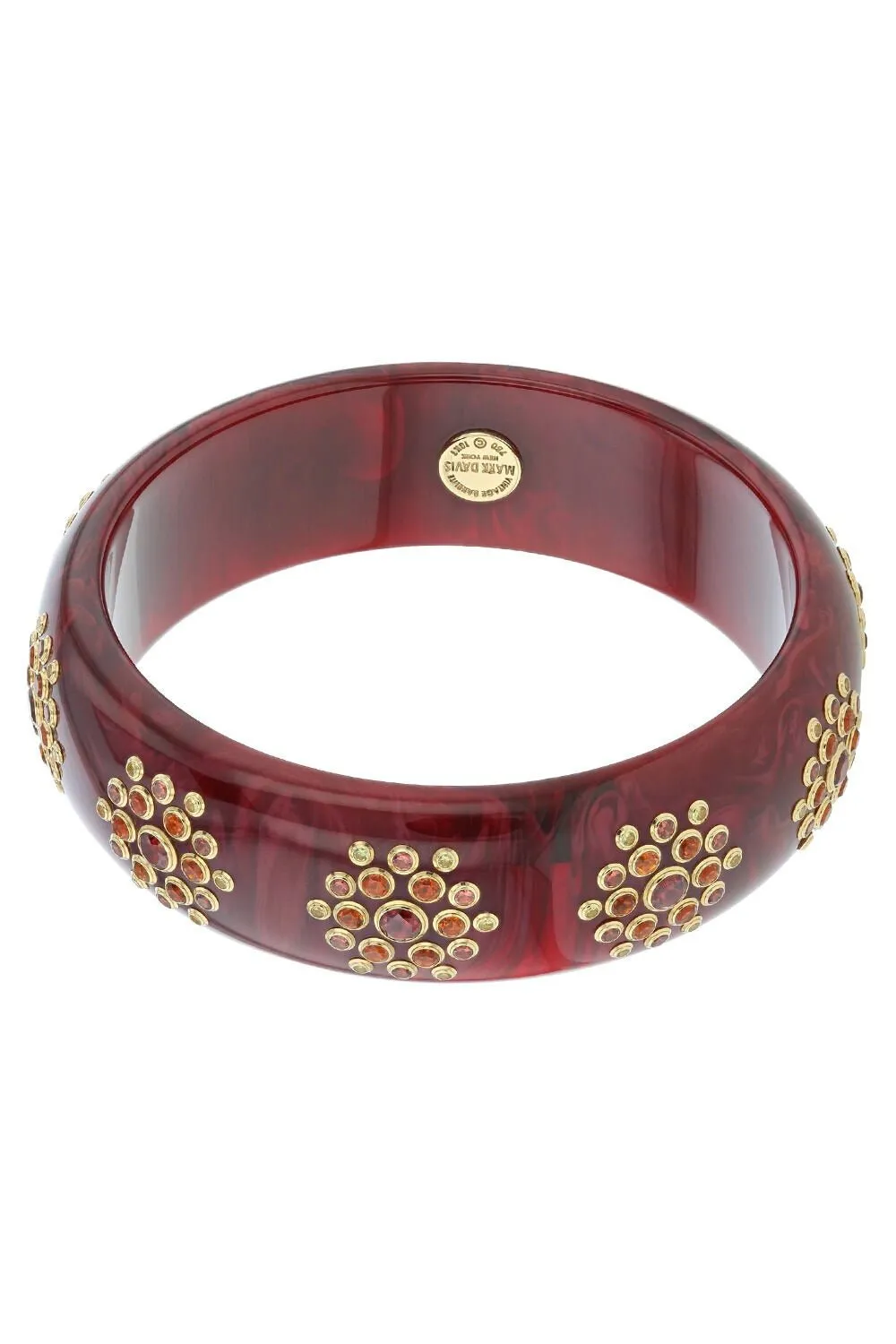 Yellow Sapphire Burgundy Bakelite Bangle