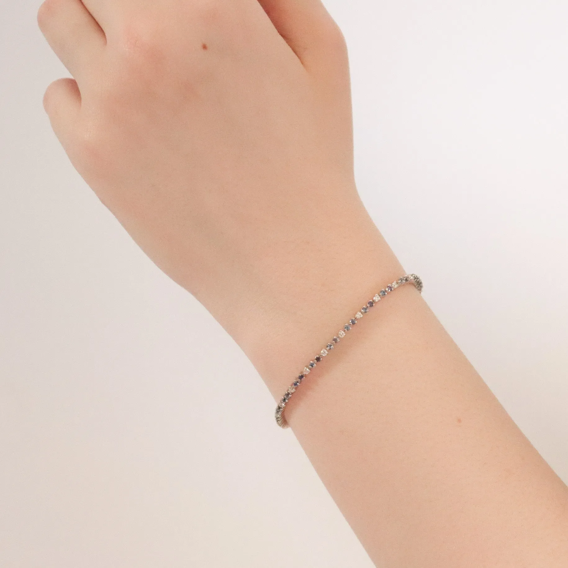Yogo Sapphire   Diamond Trio Tennis Bracelet
