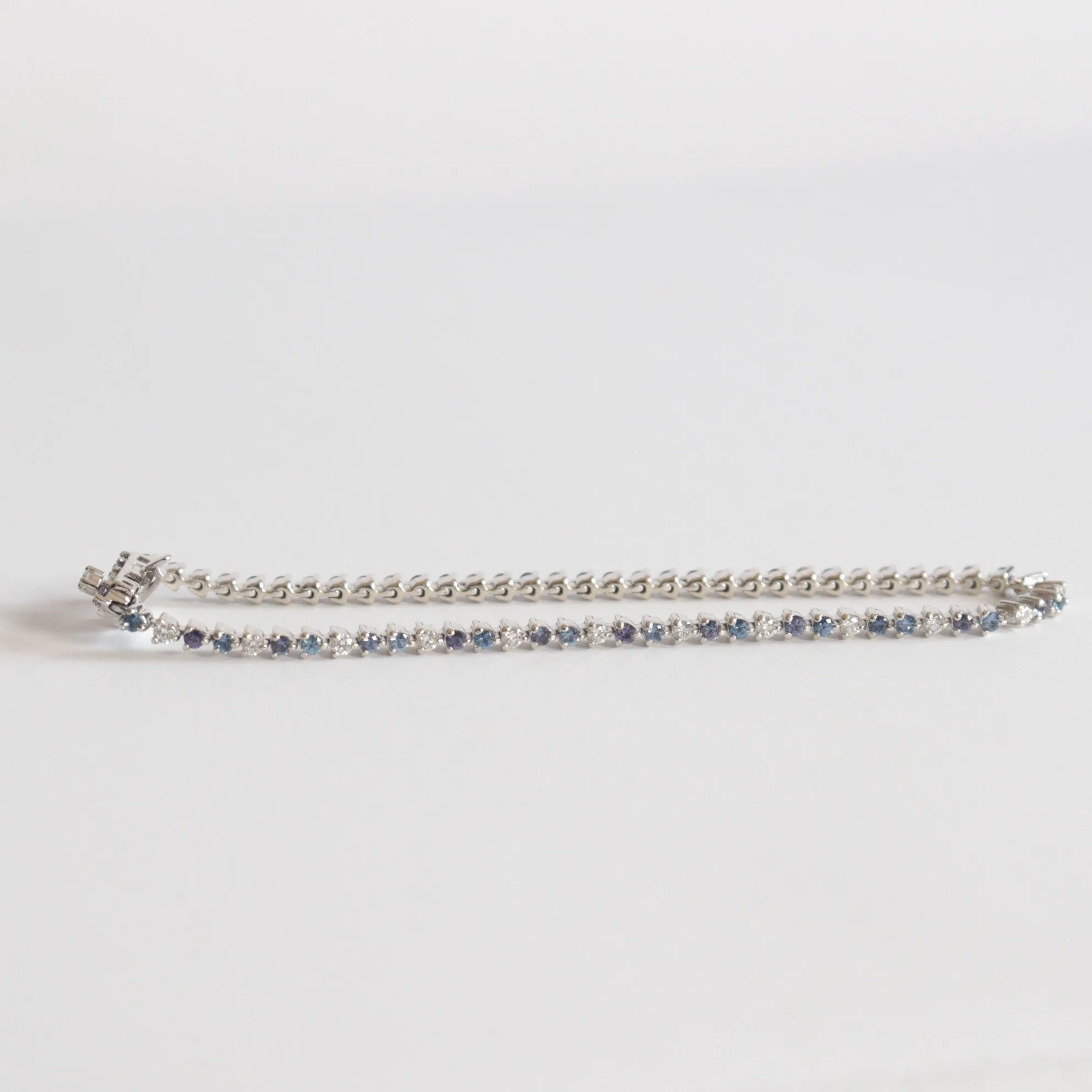 Yogo Sapphire   Diamond Trio Tennis Bracelet