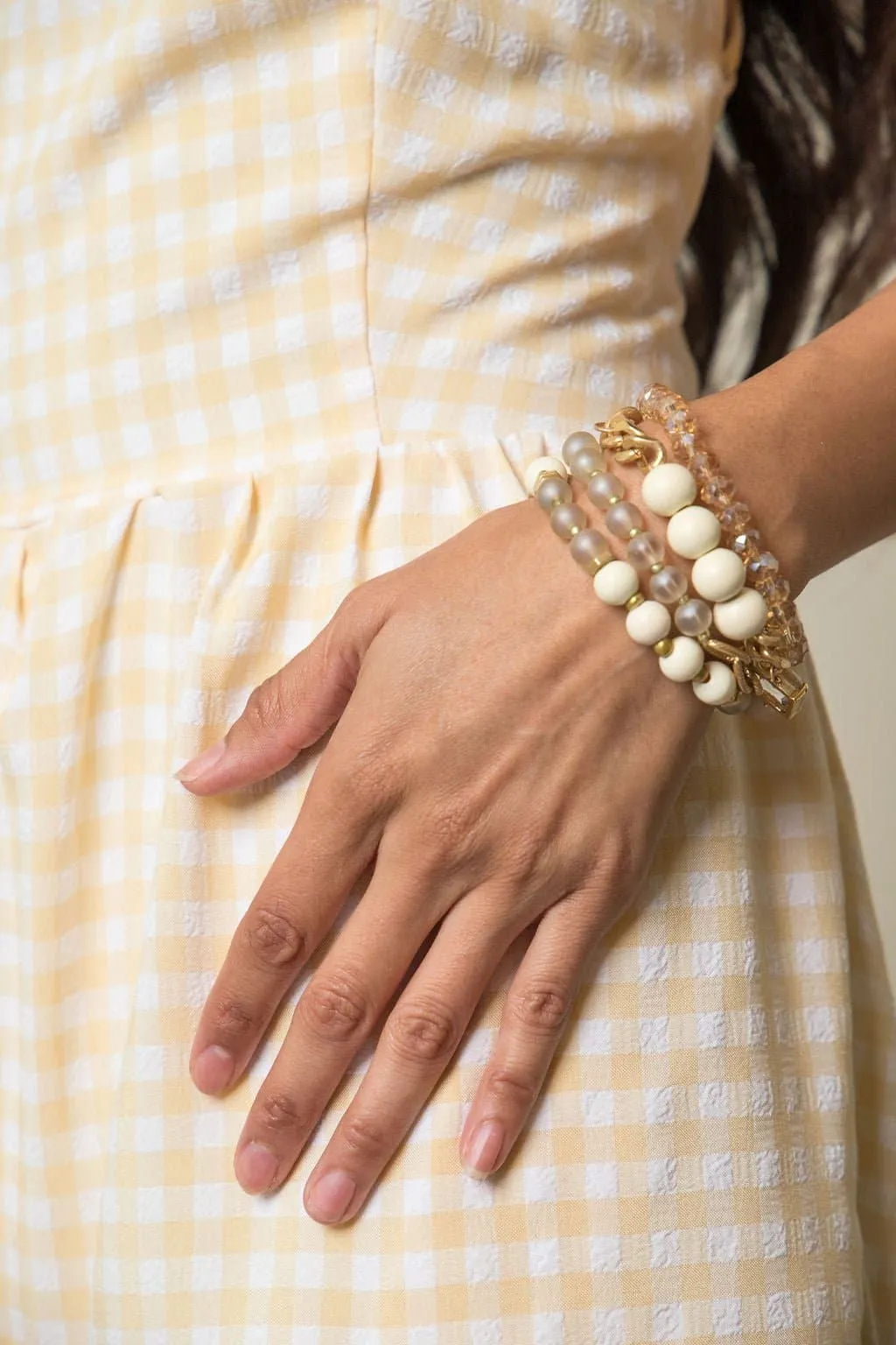 You Are Unique Beaded Stretch Bracelet Set Of 4 - Natural